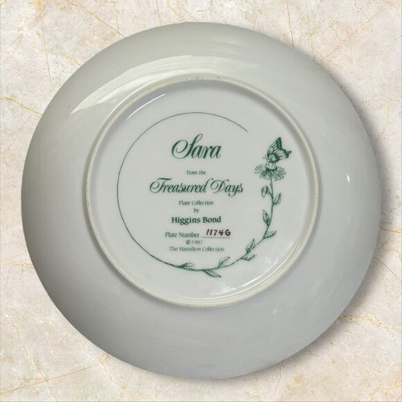 Hamilton Collection "Sara" 1987 Treasured Days 8.5" Porcelain Plate - Picture 4 of 6